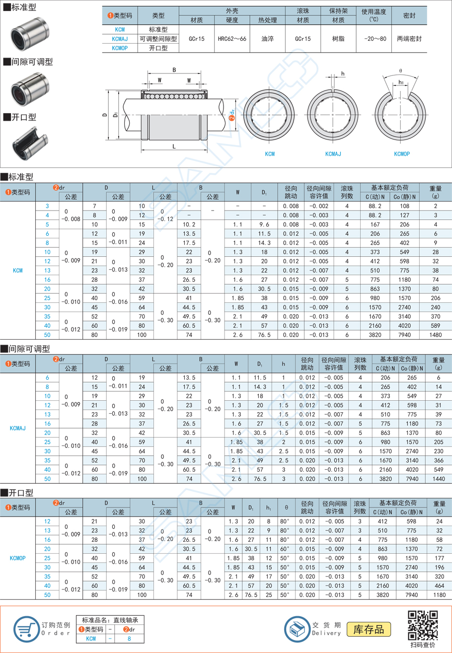 0級直線軸承的尺寸是多少